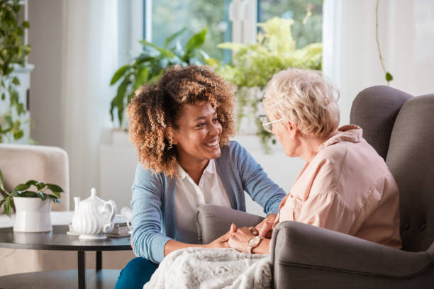 Healthcare worker with elderly patient